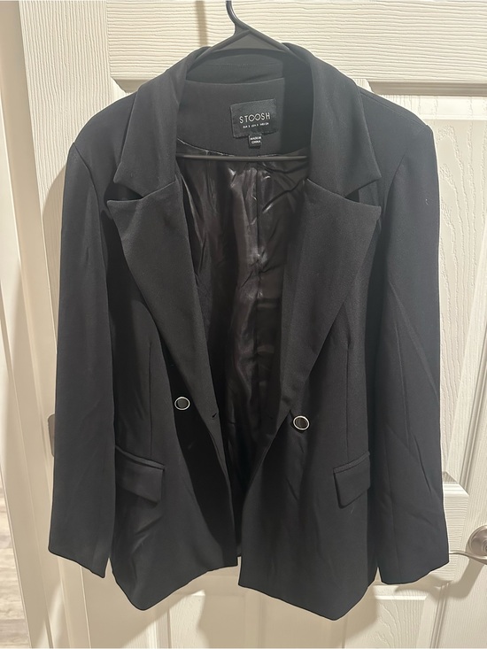 Stoosh Jackets & Blazers - Stoosh Women's Black Blazer with Ring-Button Detail